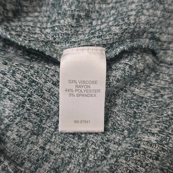 J. Jill Green Textured Knit Funnel Neck Tunic Top Medium - Picture 4 of 4